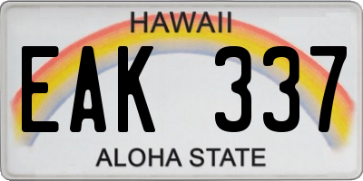 HI license plate EAK337