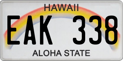 HI license plate EAK338