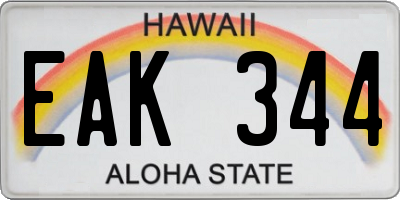 HI license plate EAK344