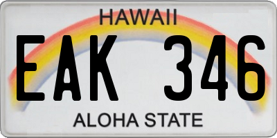 HI license plate EAK346