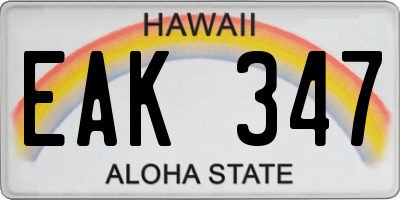 HI license plate EAK347