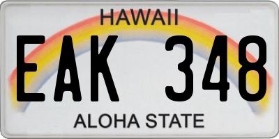 HI license plate EAK348