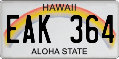 HI license plate EAK364