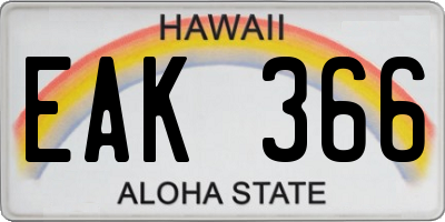 HI license plate EAK366