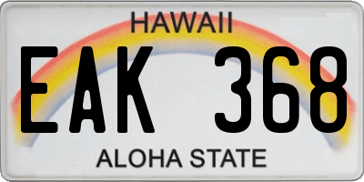 HI license plate EAK368