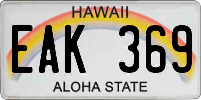 HI license plate EAK369