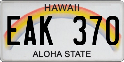 HI license plate EAK370