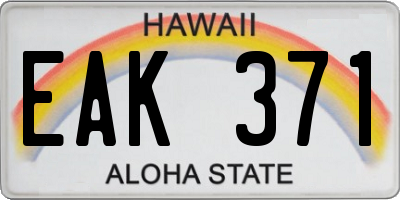 HI license plate EAK371