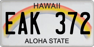 HI license plate EAK372