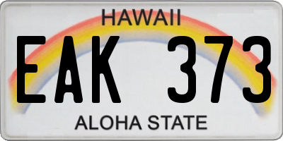 HI license plate EAK373