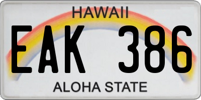 HI license plate EAK386