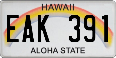 HI license plate EAK391