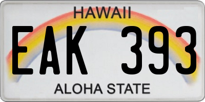 HI license plate EAK393