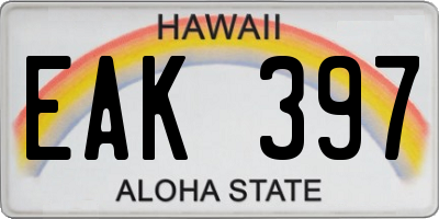 HI license plate EAK397