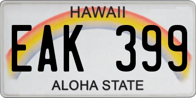 HI license plate EAK399