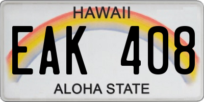 HI license plate EAK408