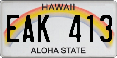 HI license plate EAK413