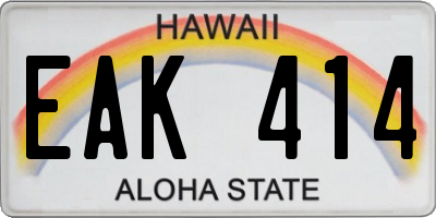 HI license plate EAK414