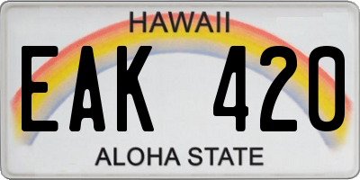 HI license plate EAK420