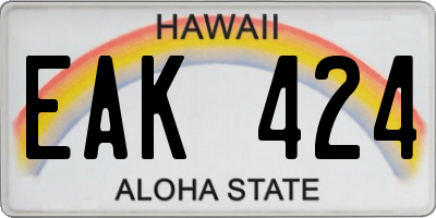 HI license plate EAK424