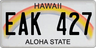 HI license plate EAK427