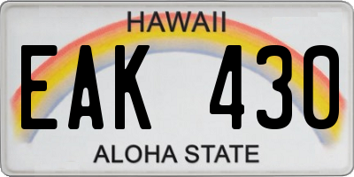 HI license plate EAK430