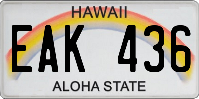 HI license plate EAK436