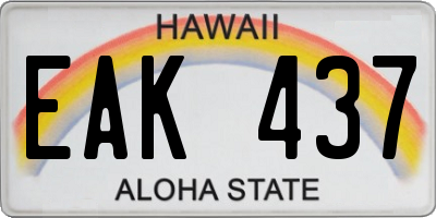 HI license plate EAK437