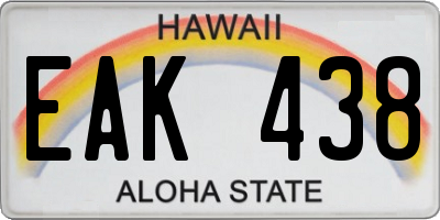 HI license plate EAK438