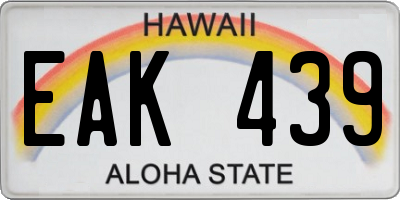 HI license plate EAK439