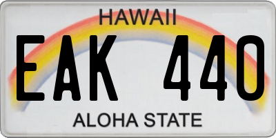 HI license plate EAK440