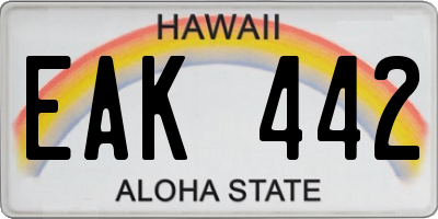 HI license plate EAK442