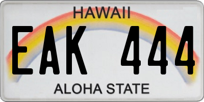 HI license plate EAK444