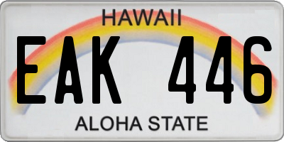 HI license plate EAK446