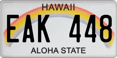 HI license plate EAK448