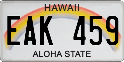 HI license plate EAK459