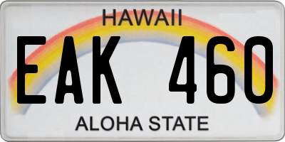 HI license plate EAK460