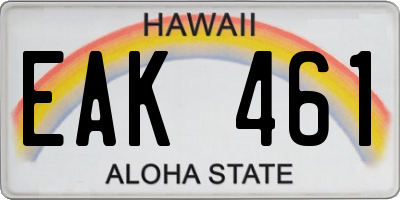 HI license plate EAK461