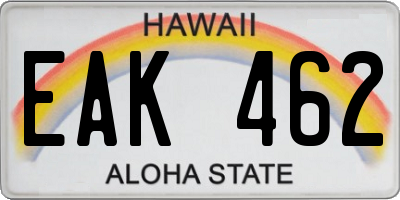 HI license plate EAK462