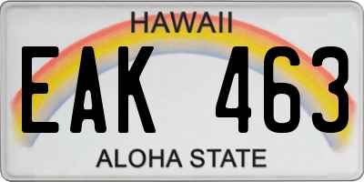 HI license plate EAK463