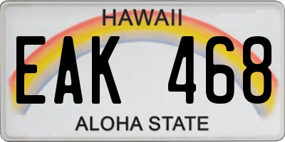 HI license plate EAK468