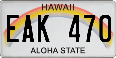 HI license plate EAK470