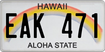 HI license plate EAK471