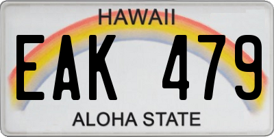 HI license plate EAK479