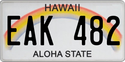 HI license plate EAK482