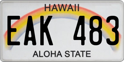 HI license plate EAK483