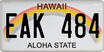 HI license plate EAK484