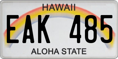 HI license plate EAK485