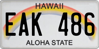 HI license plate EAK486