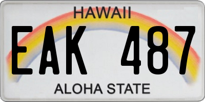 HI license plate EAK487